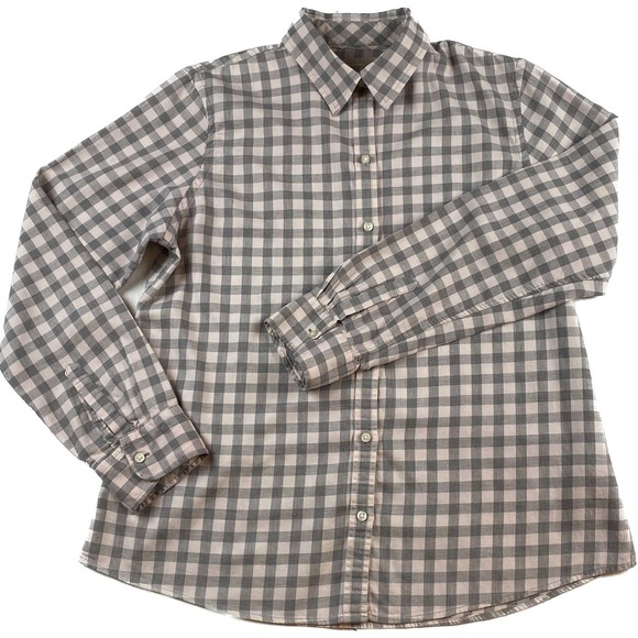 Banana Republic Tops - Banana Republic Soft Wash Shirt, Women's Size L, Gray/Pink (white?) Button Up